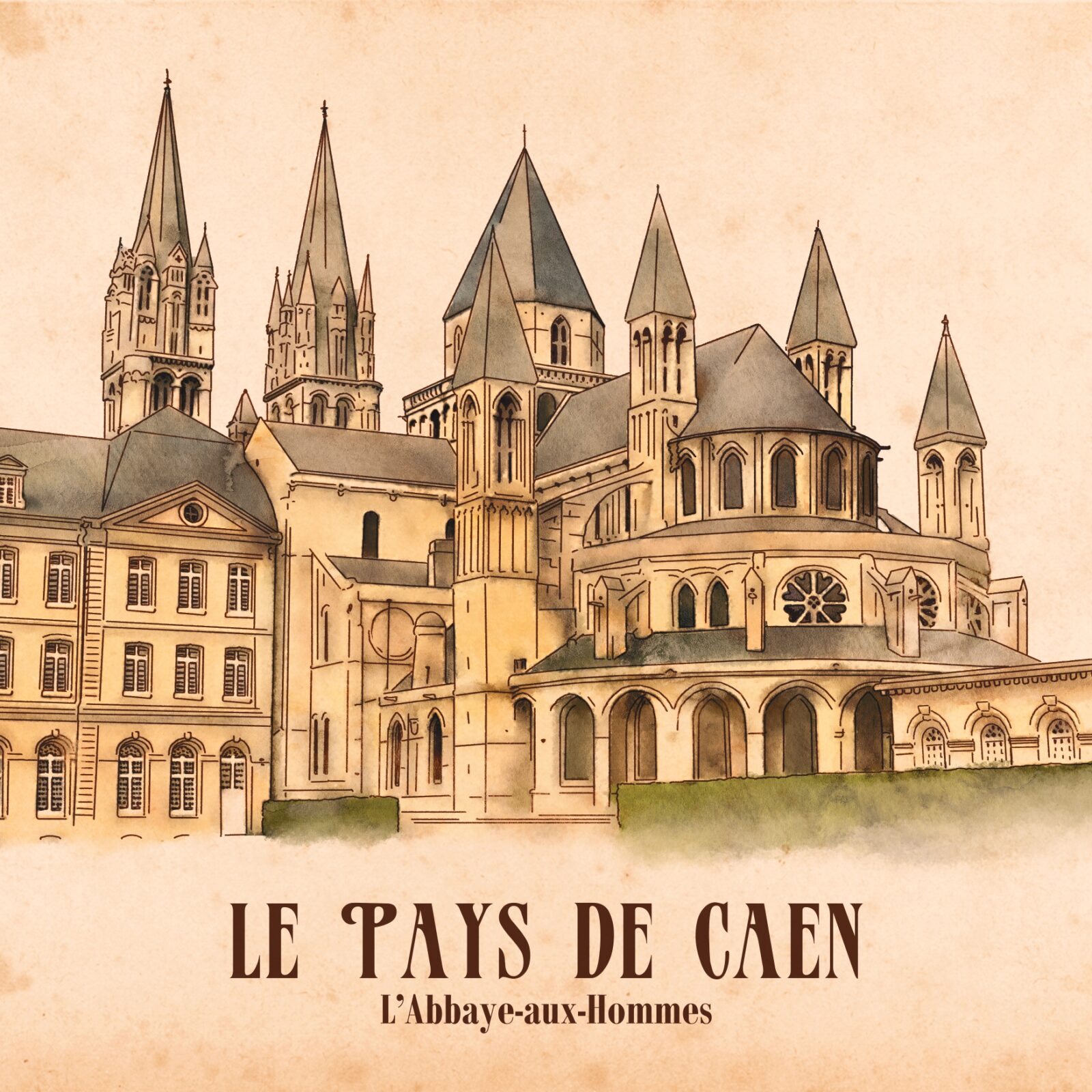 Affiche illustrée du pays de Caen